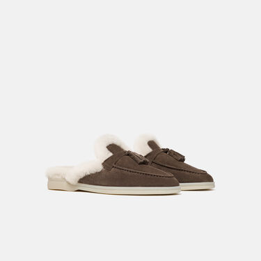 Lucrezia Fur Deep Taupe Scarosso: Deep Taupe - Suede Fur LUCREZIAMULE