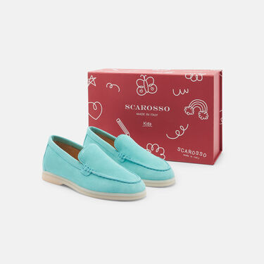 Ludovica Girl Turquoise Suede Scarosso: Turquoise - Suede LUDOVICAKLOAF