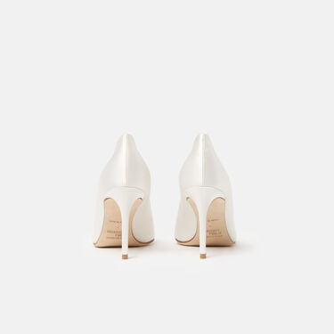Greta White Satin Scarosso: White Strass- Silk GRETAPUMP