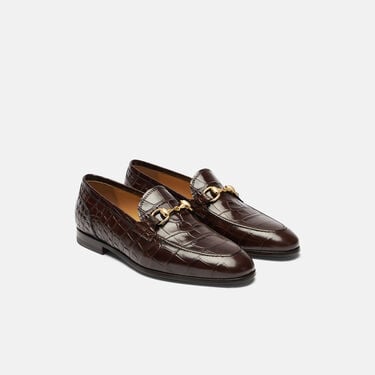 Alessandra Dark Brown Croco Scarosso: Dark Brown - Croco-Printed Calf Alessandra Dark Brown Croco Scarosso: Dark Brown - Croco-Printed Calf ALESSANDRALOAF