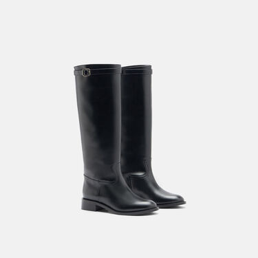Lauren Black Scarosso: Black - Calf LAURENBOOT