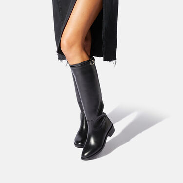Lauren Black Scarosso: Black - Calf LAURENBOOT