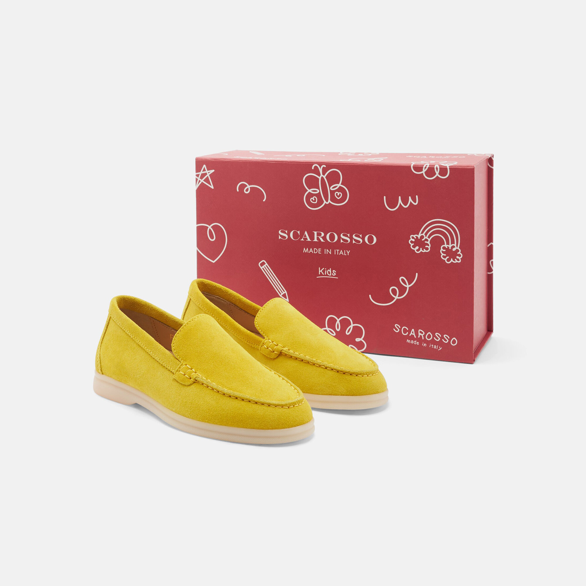 Ludovica Girl Yellow Suede Scarosso: Yellow - Suede LUDOVICAKLOAF