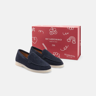 Ludovico Boy Blue Suede Scarosso: Blue - Suede LUDOVICOKLOAF