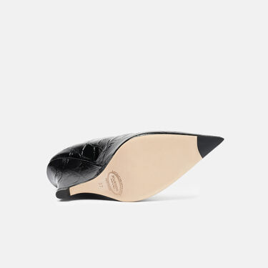 Marta III Noir Croco Scarosso: Noir - Veau imprimé croco MARTAIIIPUMP
