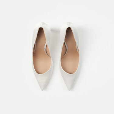 Greta White Satin Scarosso: White Strass- Silk GRETAPUMP