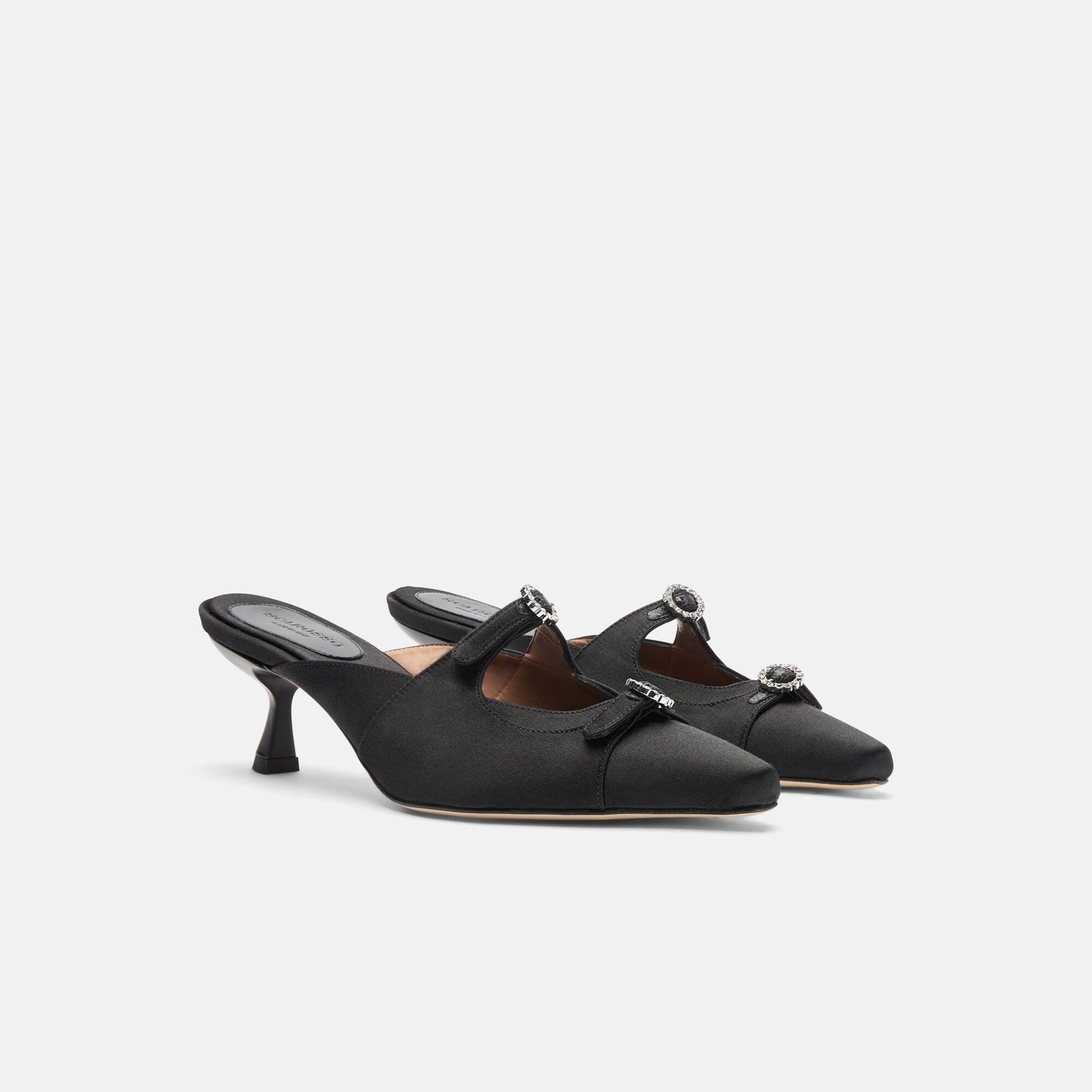 Liz Black Scarosso: Black - Silk LIZMULE
